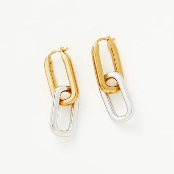 108. MISSOMA OVATE DOUBLE LINK HOOP EARRINGS Convertible Like New $189 - Picture 1 of 5